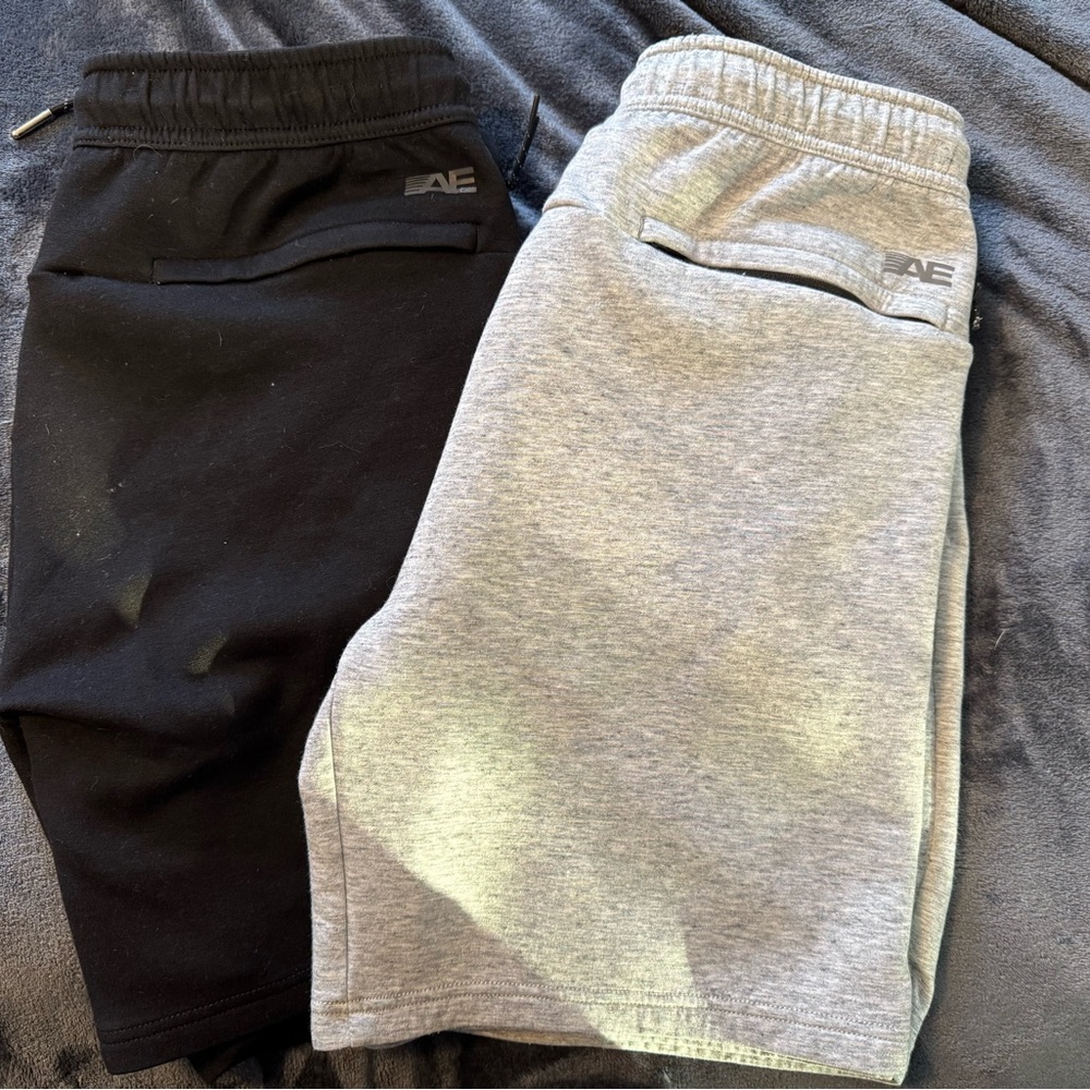 3 pair American Eagle Outfitters Men's Black, Gray, and light blue size S shorts